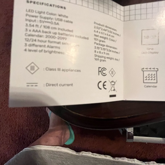 New night table blocked clock, time, temp, see pictures for details - Picture 9 of 13